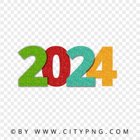 2024 Glitter Multicolored Text HD PNG