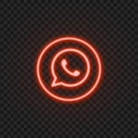 HD Red Neon Light Whatsapp Round Circle Logo Icon PNG