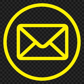 Mail Email Address Round Outline Yellow Icon PNG IMG