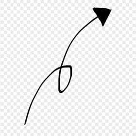HD Black Line Art Drawn Arrow Pointing Top Right PNG