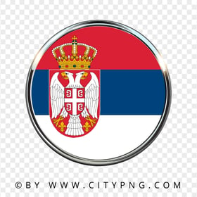 Serbia Round Metal Framed Flag Icon PNG