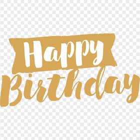 HD Beige Happy Birthday Wish Text Words PNG