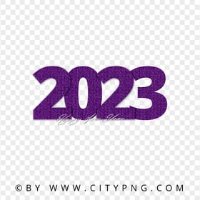 2023 Happy New Year Purple Glitter HD PNG