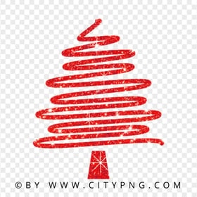 HD Creative Red Glitter Christmas Tree Ribbon Line Style PNG