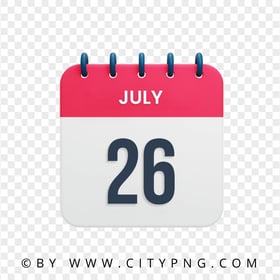 26th July Day Date Calendar Icon HD Transparent PNG