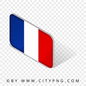 France Isometric 3D Flag Icon HD PNG