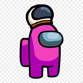 HD Pink Among Us Crewmate Character With Astronaut Helmet PNG
