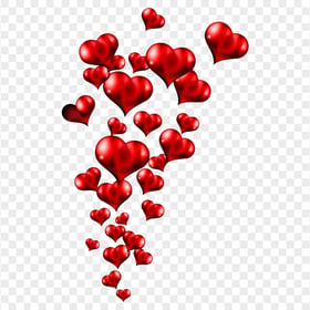Valentine Red Floating Hearts FREE PNG