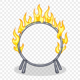 Circus Ring On Fire Cartoon Clipart PNG Image