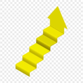 HD Yellow Up Stairs Arrow PNG