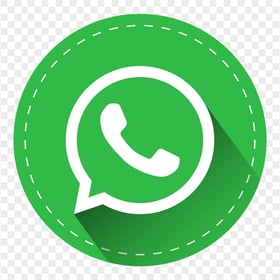 HD Round Shape Dashed Border White Whatsapp Logo Icon PNG