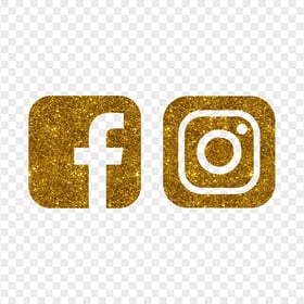 HD Facebook Instagram Gold Glitter Logos Icons PNG