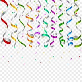HD Colorful Confetti Ribbons Celebration PNG
