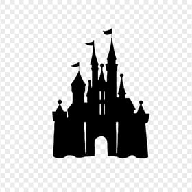 Mickey Mouse Castle Black Silhouette PNG