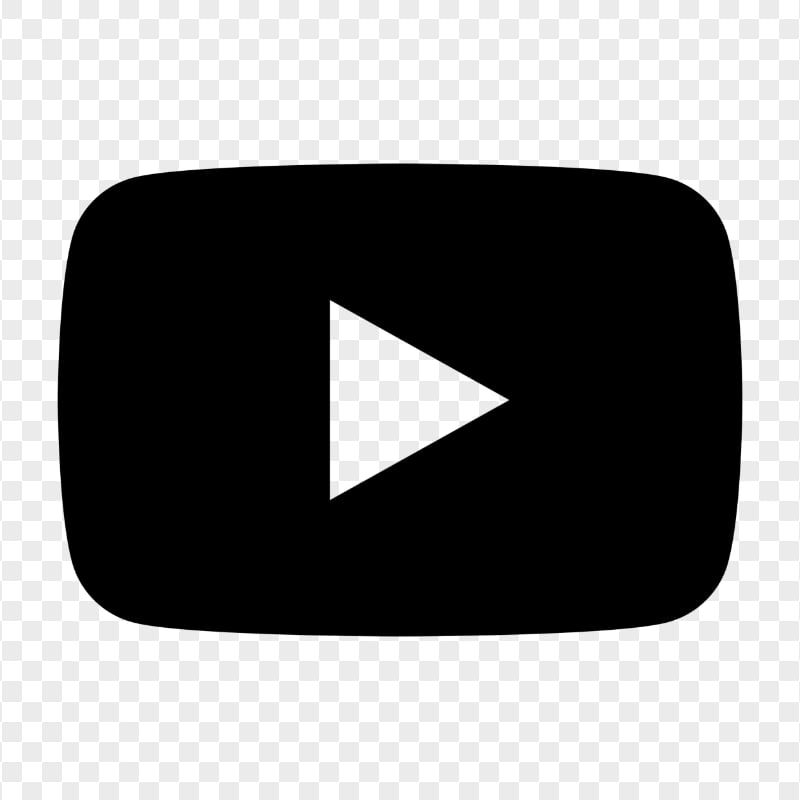 HD Black Outline Youtube YT Logo Sign Icon PNG