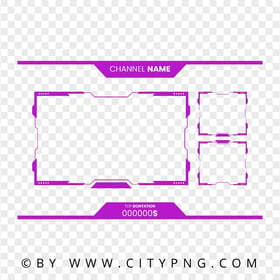 Purple Twitch Overlay Live Stream Frame PNG IMG