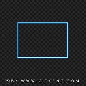 Rectangle Neon Blue Frame Download PNG