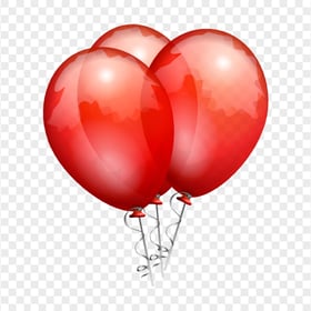 HD Three Beautiful Red Balloons Illustration PNG