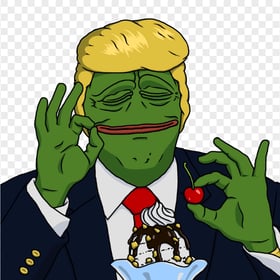 Donald Trump Pepe Frog Face Smiling