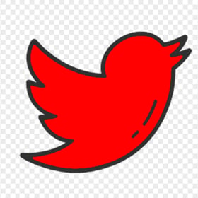 Aesthetic Red Bird Twitter Logo Icon PNG
