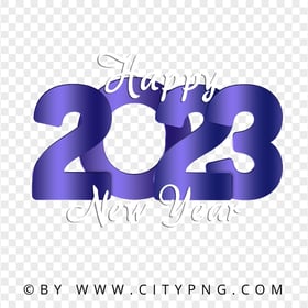 2023 Happy New Year Purple Design FREE PNG