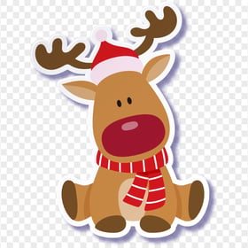 Cute Reindeer Christmas Cartoon Character PNG