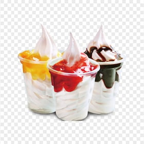 Sundae Ice Cream Plastic Cups PNG Image