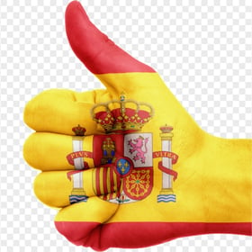 Spain Flag Thumbs Up Gesture Image PNG