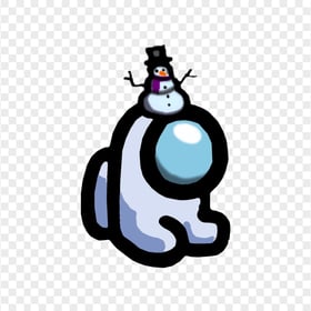 HD White Among Us Mini Crewmate Baby With Snowman Hat PNG