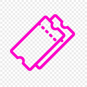 Outline Pink Ticket Icon PNG
