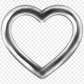 HD Silver Love Heart Balloon PNG