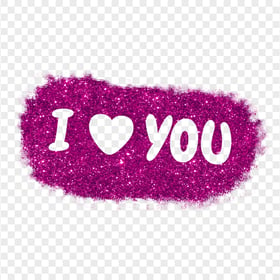 HD Beautiful Pink I Love You Outline Glitter Design PNG