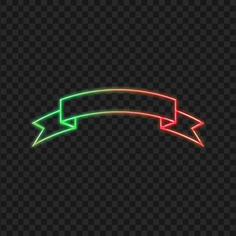 HD Green & Red Neon Ribbon PNG