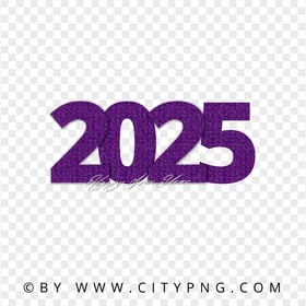 2025 Happy New Year Purple Glitter PNG