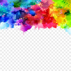 Download Colorful Watercolor Abstract Border PNG