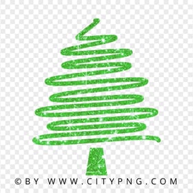 HD Creative Green Glitter Christmas Tree Ribbon Line Style PNG