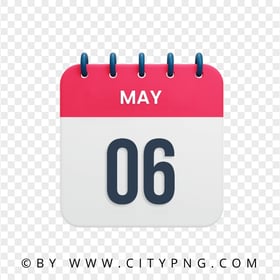 6th May Date Vector Calendar Icon HD Transparent Background