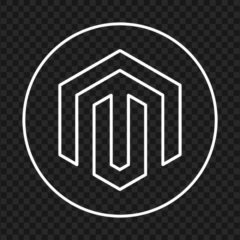 Magento Round Outline White Logo Icon