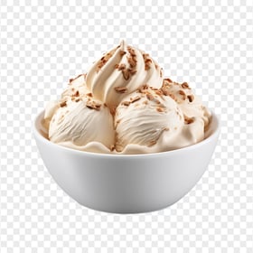 Bowl of Chocolate and Vanilla Ice Cream Scoops HD PNG