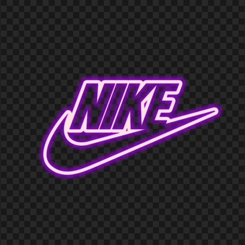 HD Nike Neon Pink & Purple Outline Text Tick Logo PNG | Citypng