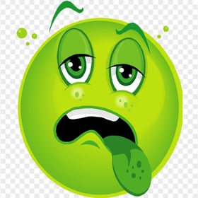Green Face Emoticon Sick Android Cartoon Animated