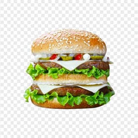 Two Patties Cheese Burger PNG Image