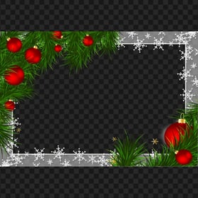 Decorated Christmas Scene Balls Frame HD PNG