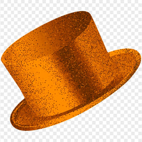 HD New Year Christmas Orange Glitter Hat PNG