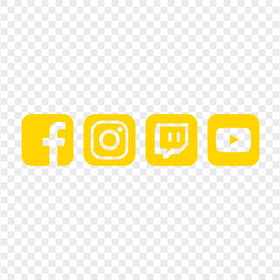 HD Dark Yellow Facebook Instagram Twitch Youtube Square Icons PNG