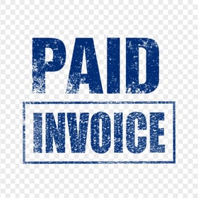 Blue Paid Invoice Stamp Icon Text