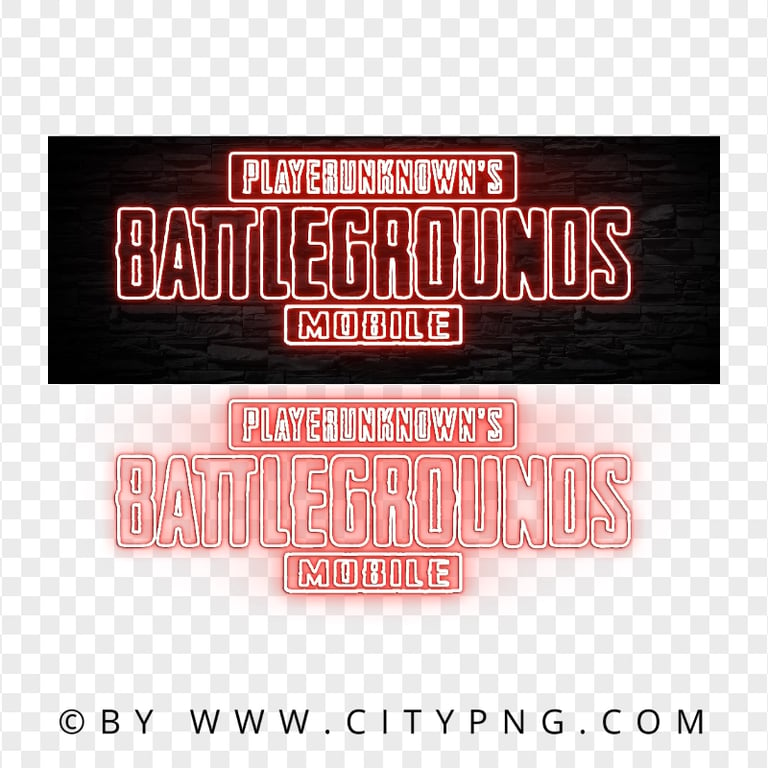 HD Player Unknown Battlegrounds PUBG Red Light Neon Logo PNG
