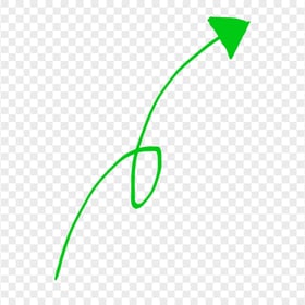 HD Green Line Art Drawn Arrow Pointing Top Right PNG