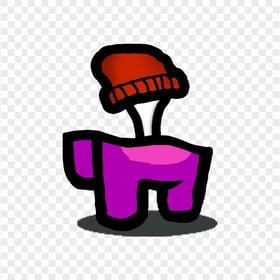 HD Crewmate Among Us Pink Character Bone With Beanie Hat PNG
