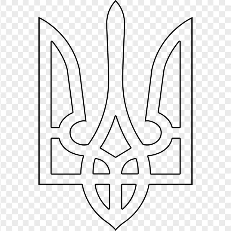 Black Outline Ukraine Symbol Sign